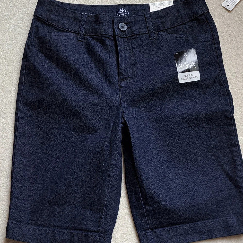 Women's Blue Denim Shorts - Picture 1 of 3